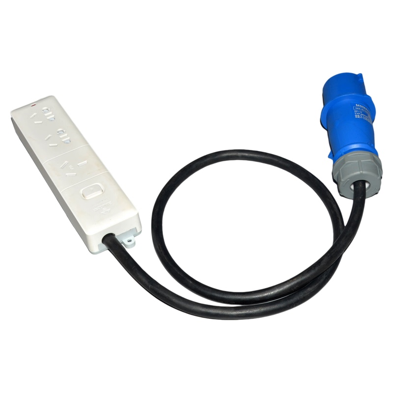 Industrial Plug 16A to Household Socket Male Three-Core Adapter Cable for Rv Stage Blue Cee Power Strip