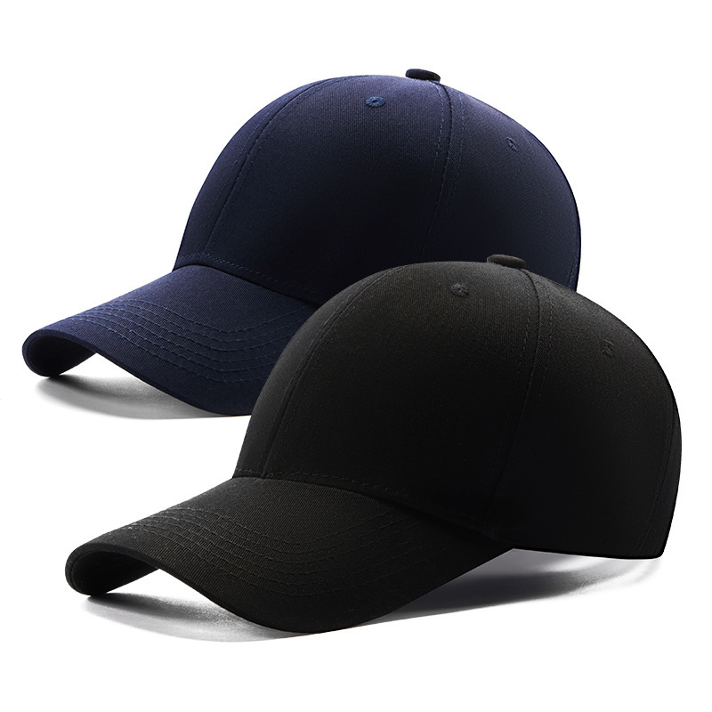 Hard-Brimmed Baseball Cap for Men with Large Head Circumference, Versatile Summer Casual Black Peaked Cap for Women, Wide Brim That Makes the Face Look Smaller