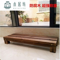 Solid Wood steps foot outdoor steps flowers carbonized wood anti-corrosion flower stand bathroom foot stool balcony