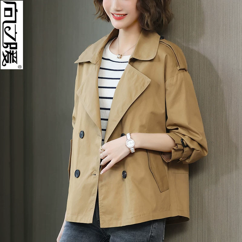 Осеннее trench coat, хлопковая куртка для отдыха, коллекция 2023 года, плюс размер, для подростков, оверсайз