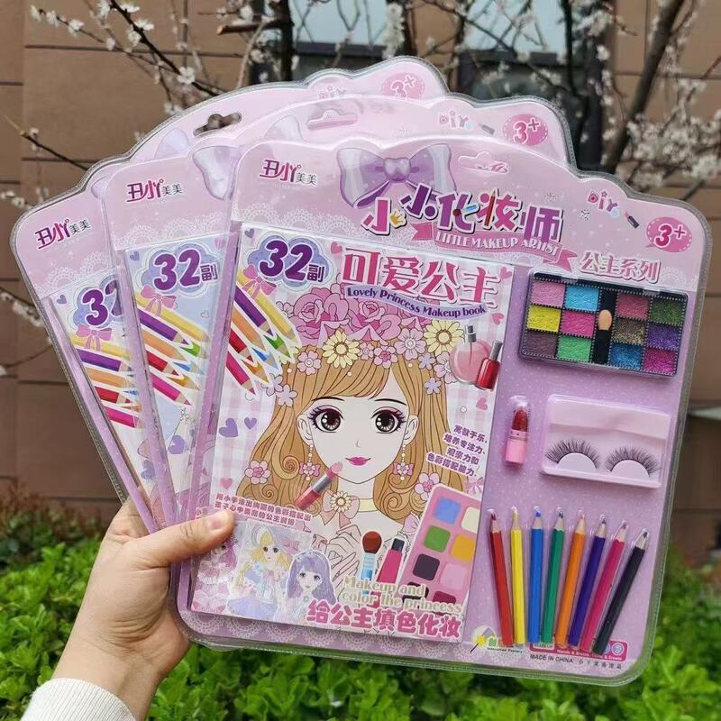 32-Page Princess Picture Book DIY Doodle Kidsren's Makeup Artist Girl Educational Toy Coloring Handmade Coloring Book
