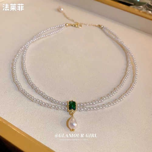 Модное ретро ожерелье, цепочка до ключиц из жемчуга, 2025 года, легкий роскошный стиль