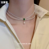 Модное ретро ожерелье, цепочка до ключиц из жемчуга, 2025 года, легкий роскошный стиль