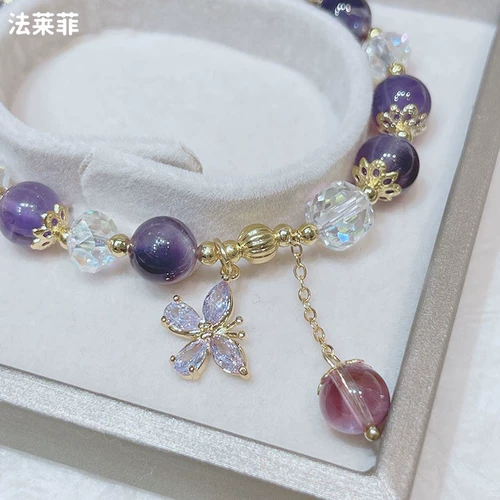 Аксессуар с аметистом, ювелирное украшение, браслет, китайский стиль, легкий роскошный стиль, микроинкрустация