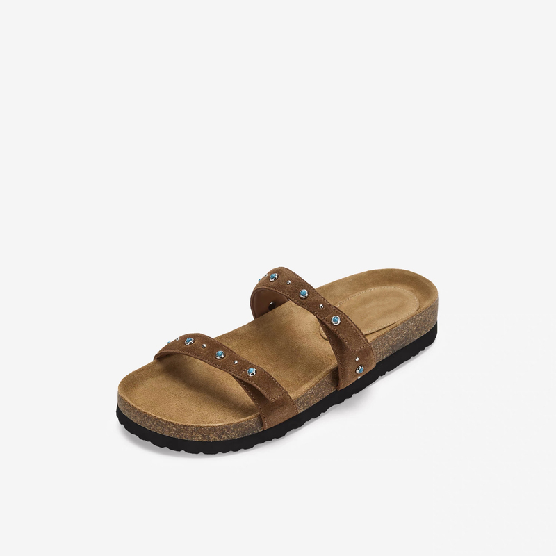 Same Style Women's Shoes from the Mall, Sunshine Coast 2026 Summer New Double-Strap Thick-Soled Birkenstock-Style Slip-On Sandals
