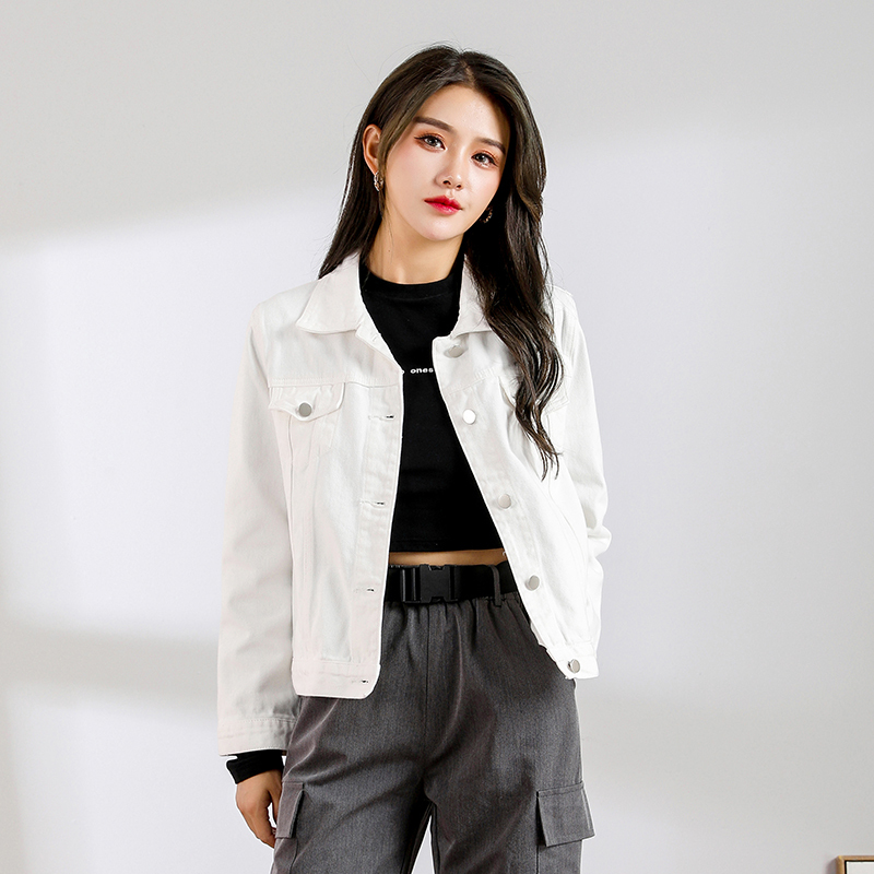 White Denim Jacket for Women, Loose Short Style, 2025 Spring and Autumn New Versatile Chanel-Inspired Hong Kong Style Casual Top Jacket