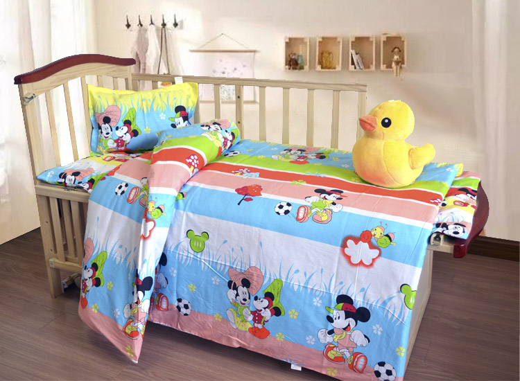 Giường trẻ em phim hoạt hình quilt cover mẫu giáo quilt ba mảnh cotton quilt bé nap sáu mảnh thiết lập với lõi gối