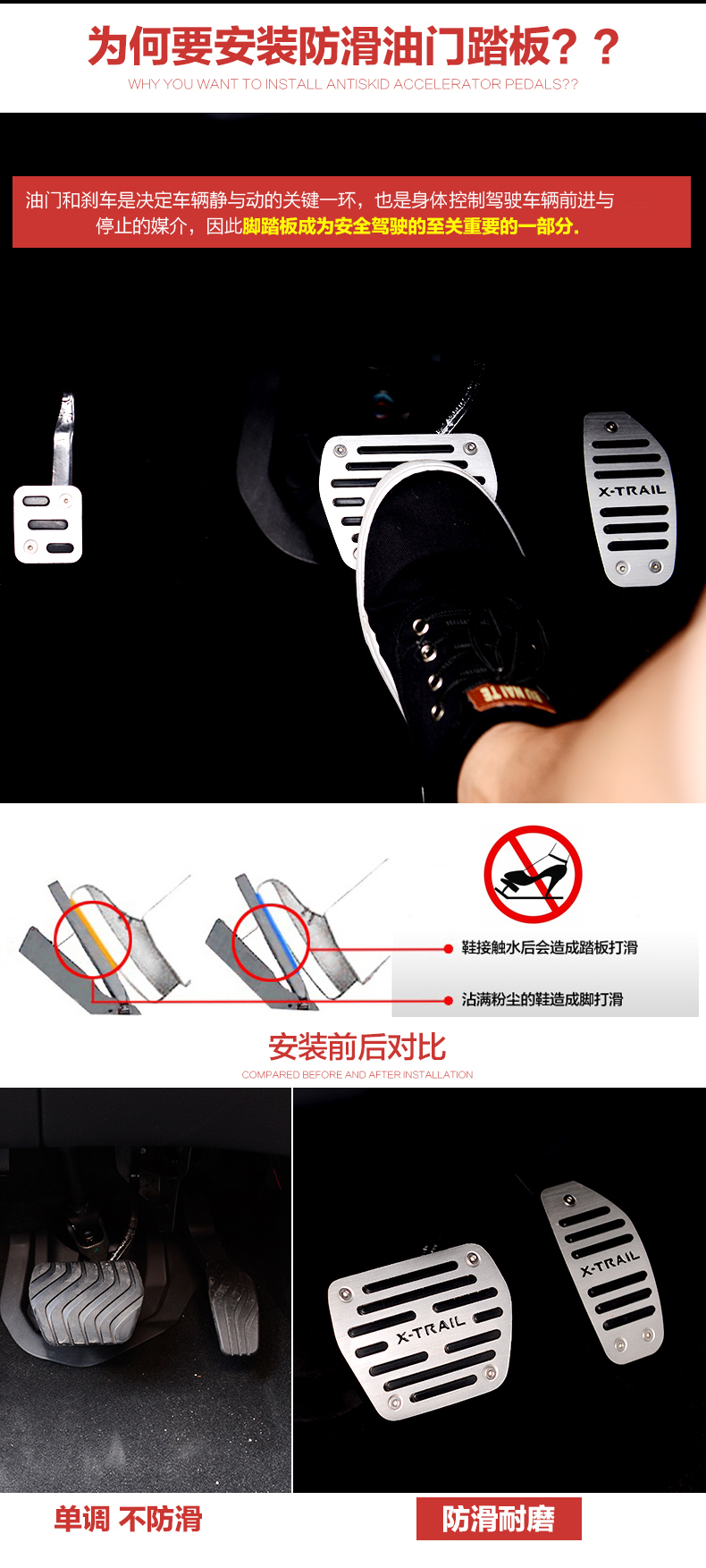Ốp chân phanh và chân ga Nissan X-trail 201-2017 - ảnh 3