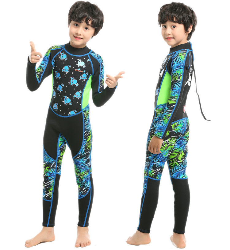 Children teenagers connected swimsuit men and women Winter winter swimming warm long sleeves snorkeling swimsuit swimming warm suit diving suit