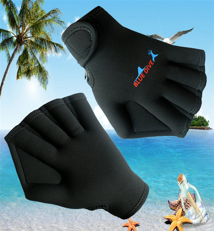 Adult children swimming hand webbed finger male and female paddling palm winter swimming training equipment Imitation Duck Palm Diving Gloves