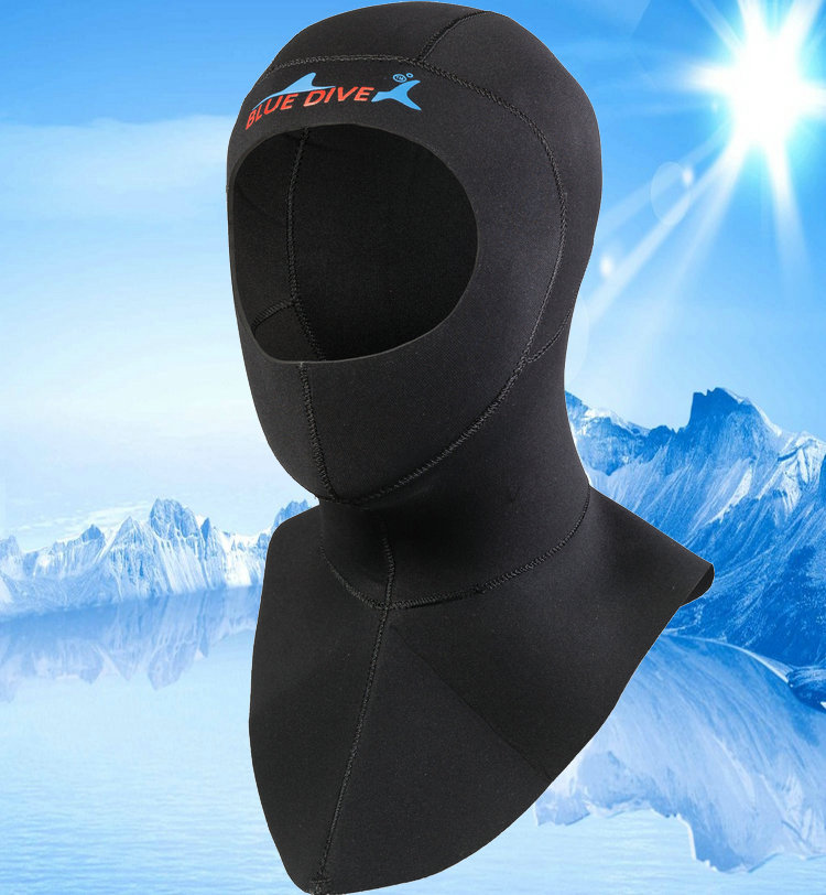 3mm Lived shoulder diving cap male and female adult long version cape shoulder deep floating diving headgear anti-cold and warm diving special equipment
