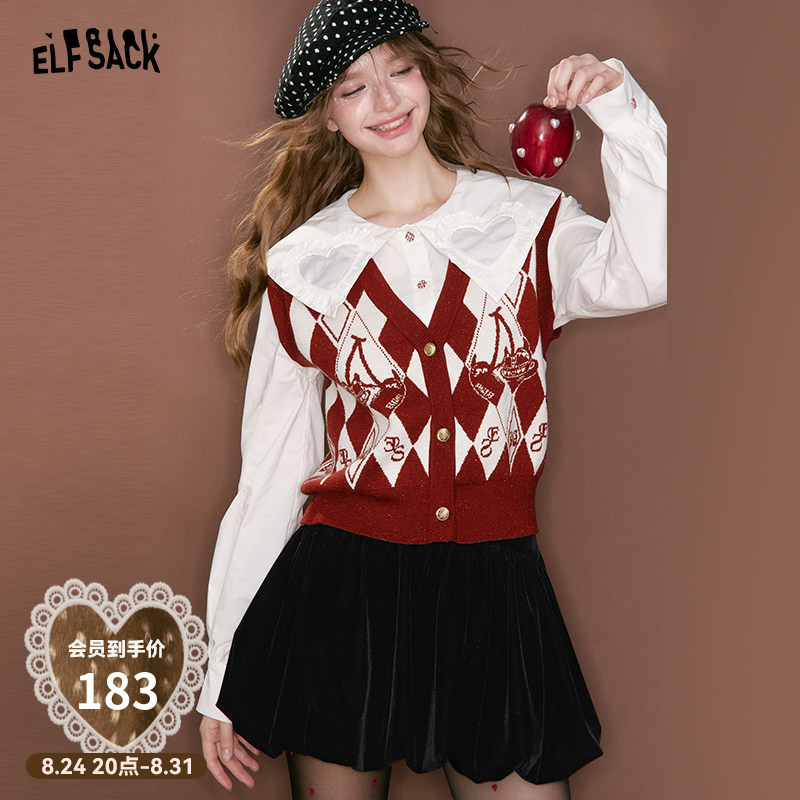 Fairy's Pocket Plaid Jacquard Knitted Vest for Women 2026 Winter New Style Layered Wear Niche Red Top Fairy's Pocket Plaid Jacquard Knitted Vest for Women 2026 Winter New Style Layered Wear Niche Red Top