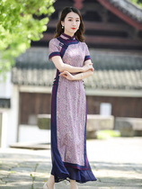 Junya Odei qipao Vietnam Zhengzong Young Qiao Qiao Qipao Skirt Long style Chinese wind cotton linen dress
