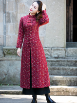 Junya cheongsam 2021 new winter thickened young French red new Years eve Chinese style womens winter clothes