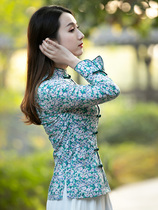 Yan Ya Tang Chinese womens cheongsam top young tea clothing fashion buckle Republic of China style retro womens clothing