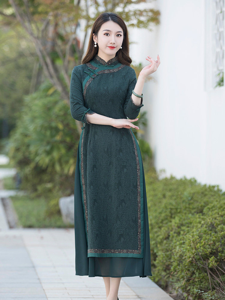 Junya Vietnamese Qipao Dress Improved Odei 2022 New High-end Temperament Foreign Country Wind Retro Women's Clothes