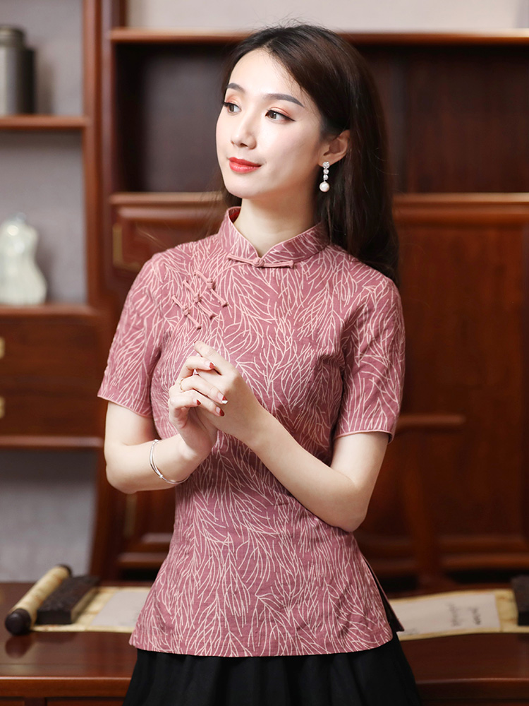 Yanya kiểu Trung Quốc Tang váy áo Han áo bông và lanh retro tấm văn học khóa Thiền giống như chiếc váy của Trung Quốc mặc phong cách của phụ nữ