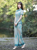 Junja Vocational Suit Women Casual Suit Pants Two Pieces Of Summer Cotton Numb Trousers Small Sub National Wind Womens Clothing