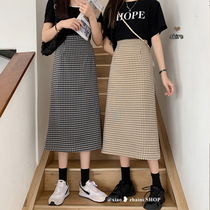 Fa-style retro plaid semi-body dress Women Summer 2022 New small crowddesign dress A word bag hip mid-length dress