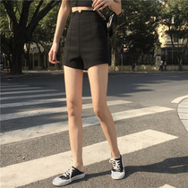 Pants summer 2021 New elastic high waist thin casual shorts women slim black straight hot pants