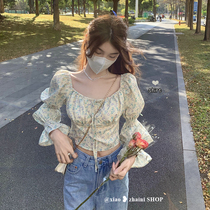 French Broken Flower Lining Woman 2022 New Summer Shirt Design Sensation Small Crowdsourced Short Long Sleeve Blouse Tide