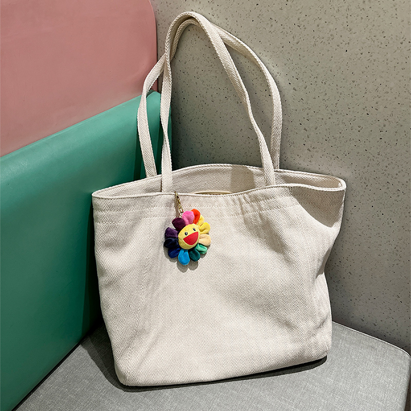 Unicorejass Canvas Tote Bag for Women 2025 New A4 Large-Capacity Commuter Shoulder Bag Handbag