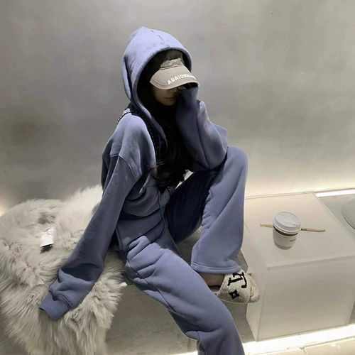 Спортивный небольшой зимний комплект для отдыха, изысканный стиль, в западном стиле, в стиле Шанель