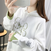 The weaver women Chains Chains overfire 2022 New spring Korean version Lazy Easy Loose Thin with cap Long sleeves clothes