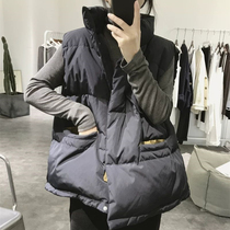 Down Machia Female Exterior Lap 2022 Spring Autumn Season New Han Version Loose Kan Shoulder Cotton Jacket Outwear Waistcoat Cotton Padded Jacket