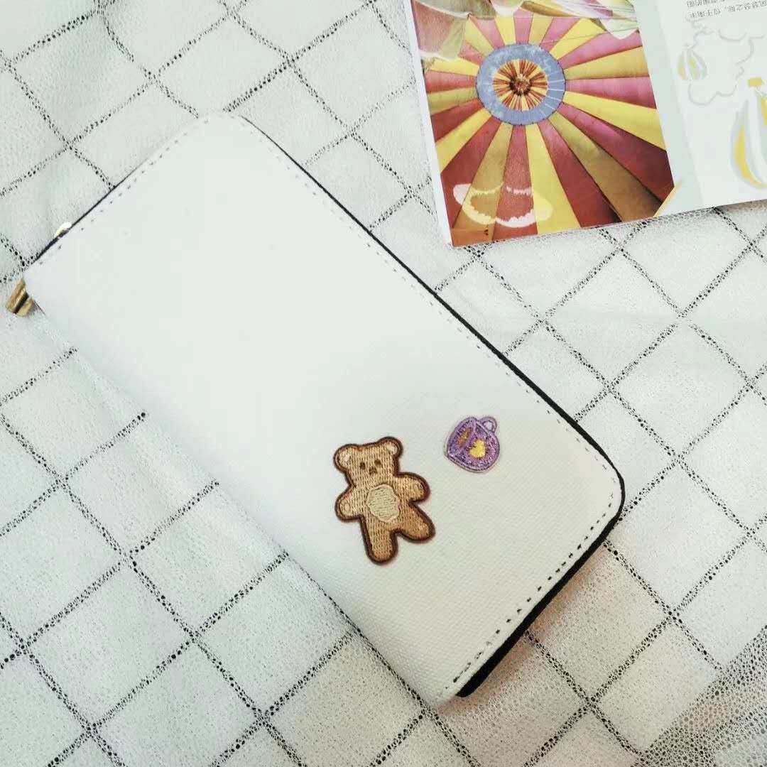 Yangzhou Chiche Lodge 1 Piece Of Embroidery Little Bear Astronaut Canvas Long Version Wallet Cotton Short Clip