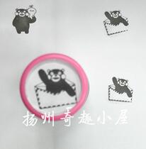  Cute bear Little Kumamoto cute little black bear meat Tuk Tuk big fat bear bear hand account round seal creative reward gift