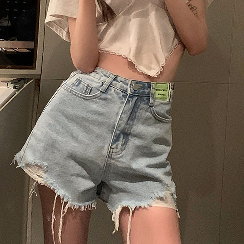 Summer thin for a female summer thin 2022 large size high waist and thin straight leg hot pants