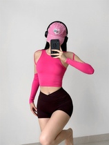 Sexy Hollowed-out Sports Underwear Yoga Service Long Sleeve Dopamine High Waist Prati Running Fitness Suit Training Blouse