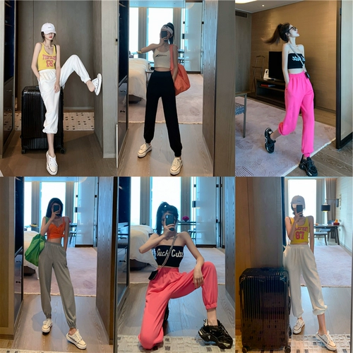 Демисезонные приталенные спортивные штаны, высокая талия