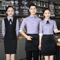 Hotel Waiter Overalls Mens Long Sleeve Catering Hot Pot Restaurant ktv Restaurant Cashier Vest Autumn Winter Clothes