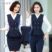 Hotel front desk professional set gold store shopping guide sales department sales receptionist beautician work clothes Autumn Winter Women