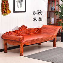 Medium bed style ancient solid wood furniture noble lazy concubine chair frame bed elm wood Arhat man collapsed carving 2019-605 Hua Taishi imitation