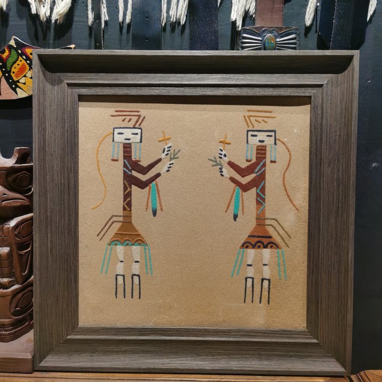Home of Native American Indian Navajo tribe Ypichai Artisanal Sand Painting Home Decoration American Retro Hung Painting-Taobao