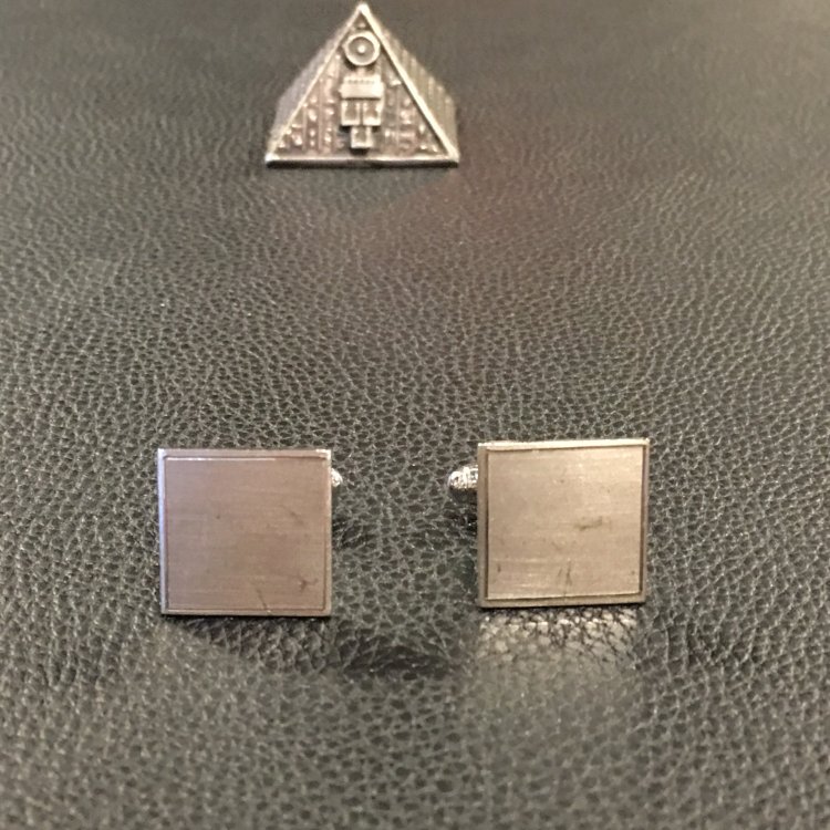 1990s American Square Vegetarian Face Individuality Brief 100 lap 925 Pure Silver Label Retro Collection Gift Solitary Sleeves