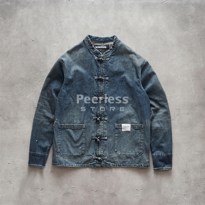 In Stock Neighborhood Washed Kf Jkt Washed Splash-Ink Tang Suit Denim Jacket 23Aw In Stock Neighborhood Washed Kf Jkt Washed Splash-Ink Tang Suit Denim Jacket 23Aw