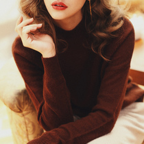 AI light luxury 100 Yak velvet sweater lazy loose slim top half collar retro pullover Autumn Winter Women