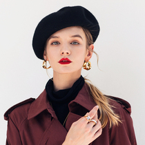 AI Australian full Wool British retro beret Advanced high-quality edition Autumn and winter painter hat Mushroom hat