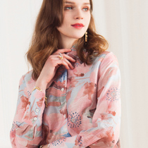 AI 2021 early spring Tencel linen shirt designer OL thin comfortable wild top shirt womens clothing