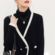 AI early autumn light extravagant style cashmere cardigan French retro college style cashmere knitted coat women