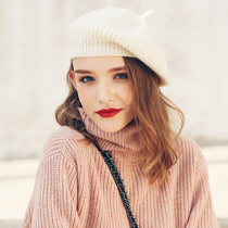 AI excellent British retro beret French pointy French cashmere warm and comfortable knitted autumn and winter hat