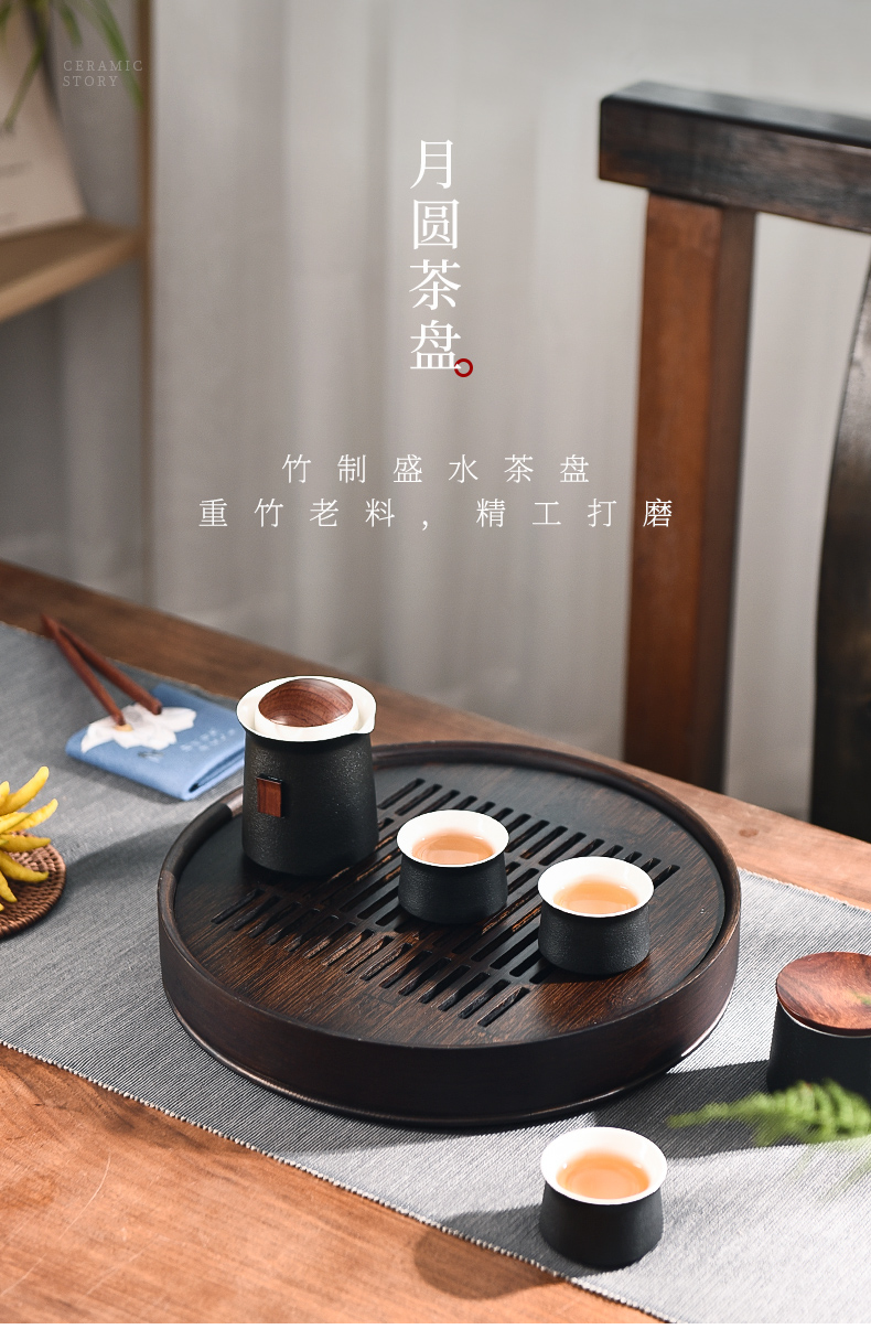 The Story of pottery and porcelain tea tray of household solid wood tea light small key-2 luxury modern kung fu tea set waterlogging under caused by excessive rainfall water tea tray