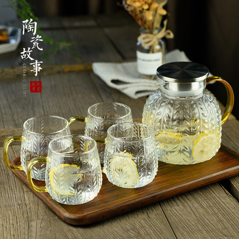 Ceramic story high - temperature Nordic creative drinking a cup of cold water bottle glass suits for pot of large capacity cool water bottle