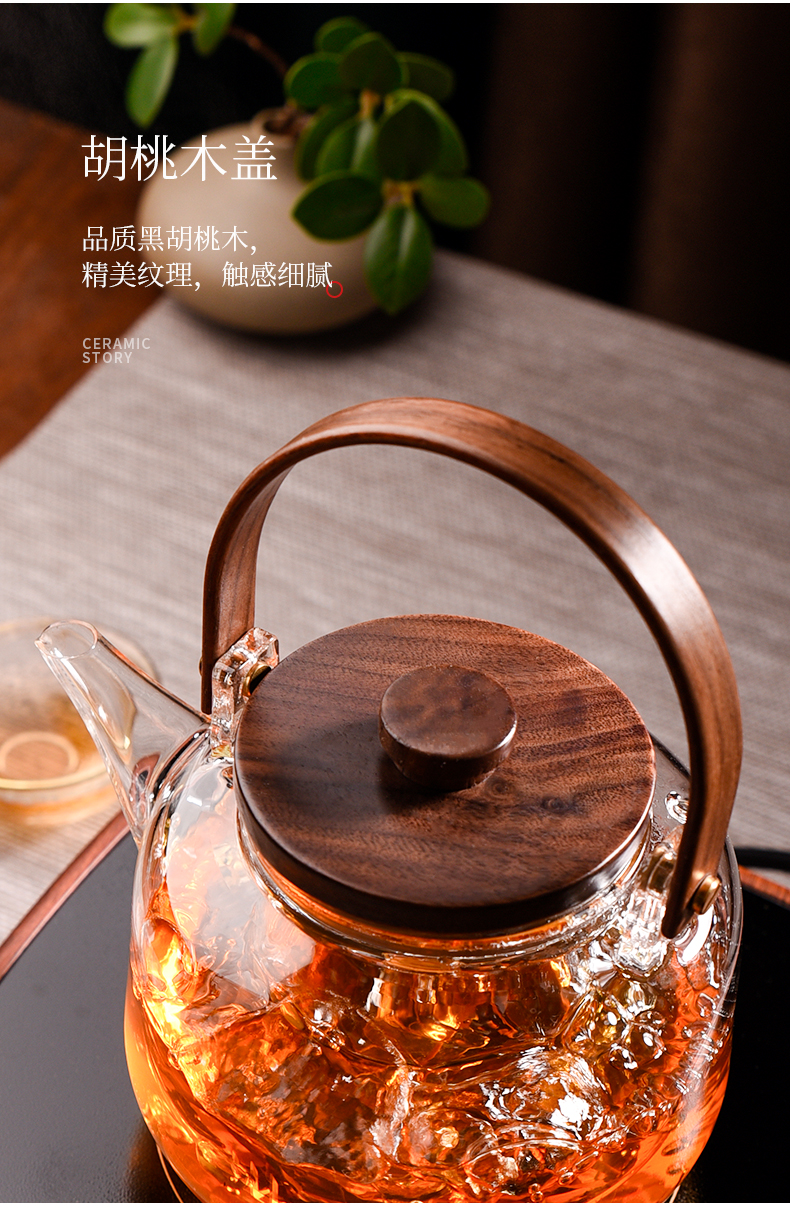 Ceramic story cooking pot and thicken high temperature resistant glass kettle household teapot electric TaoLu boiled tea set