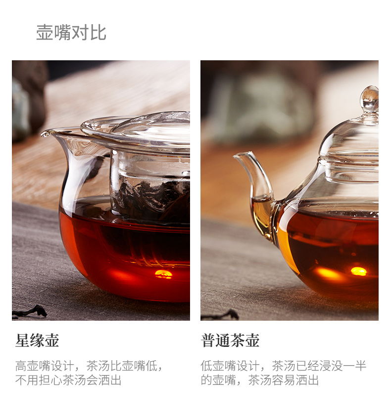 Bong bóng ấm trà thủy tinh dày chịu nhiệt độ cao trà đen kung fu bộ trà ấm trà tách bộ lọc nhà sản xuất trà - Trà sứ bình lọc trà