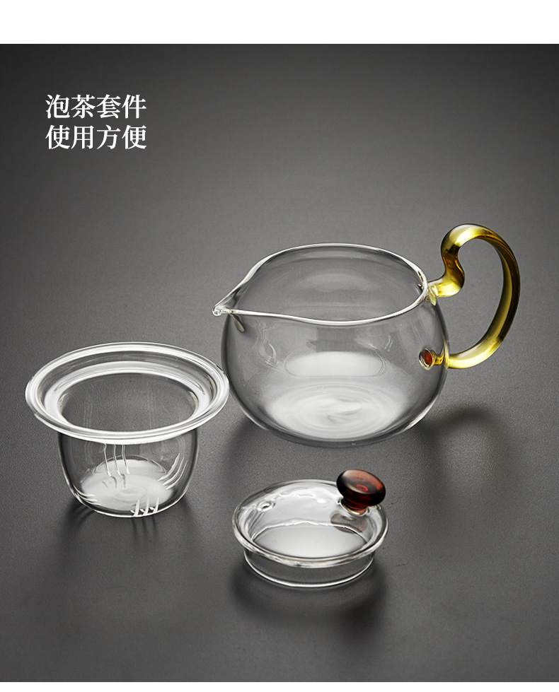 Bong bóng ấm trà thủy tinh dày chịu nhiệt độ cao trà đen kung fu bộ trà ấm trà tách bộ lọc nhà sản xuất trà - Trà sứ bình lọc trà